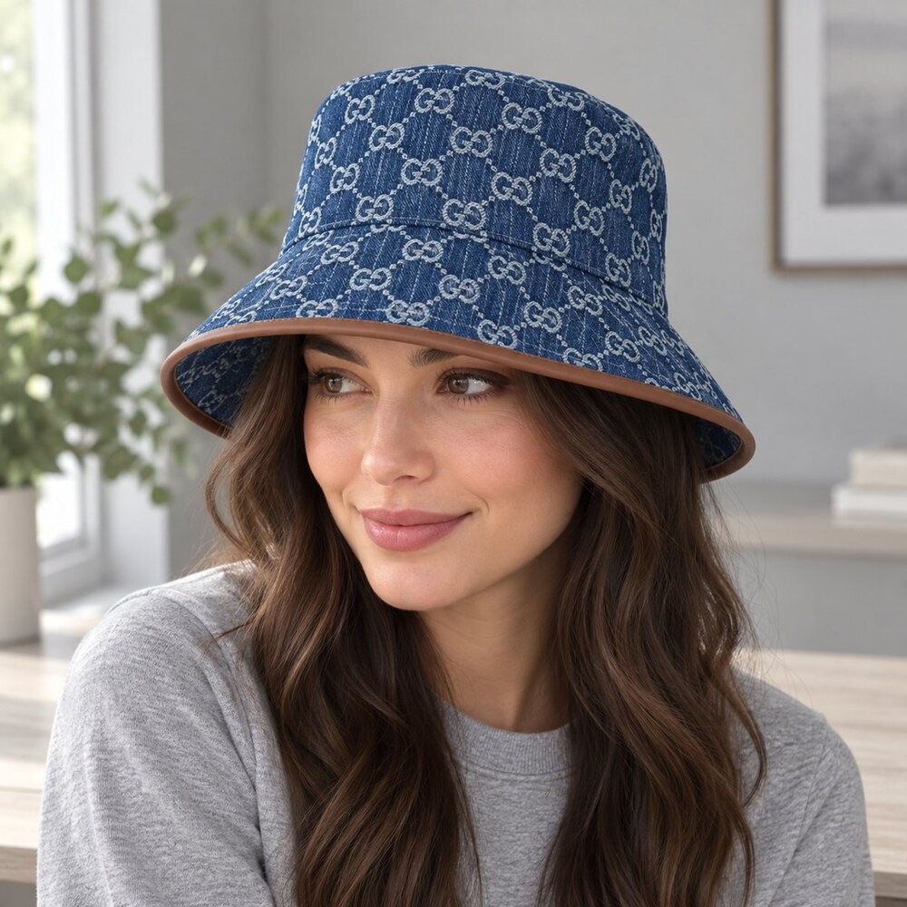 Gucci GG Denim Bucket Hat - Picture 2 of 6